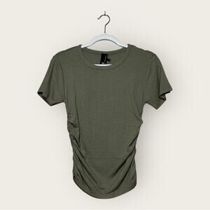NWT | Bobi LA | Ribbed Ruched Tee | Basil | Small